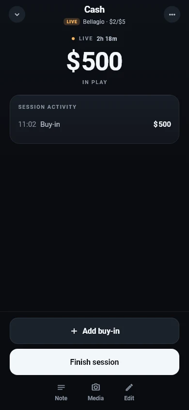 App screenshots shown in English. In Play: Money in play isn't money lost.